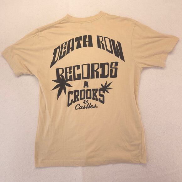 Crooks and Castles Death Row Records Band T Shirt Mens Size Small S Tan - Picture 9 of 9